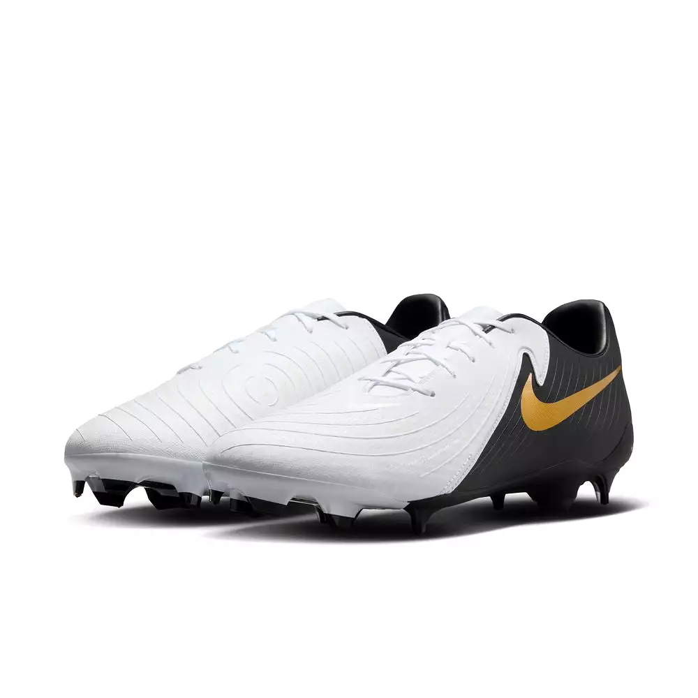 Nike GX 2 Academy FG Football Boots, White Black Metallic Gold