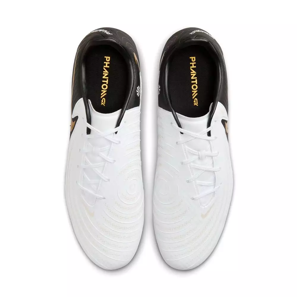 Nike GX 2 Academy FG Football Boots, White Black Metallic Gold