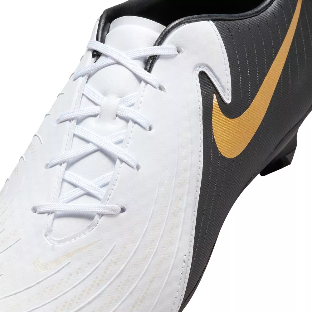 Nike GX 2 Academy FG Football Boots, White Black Metallic Gold