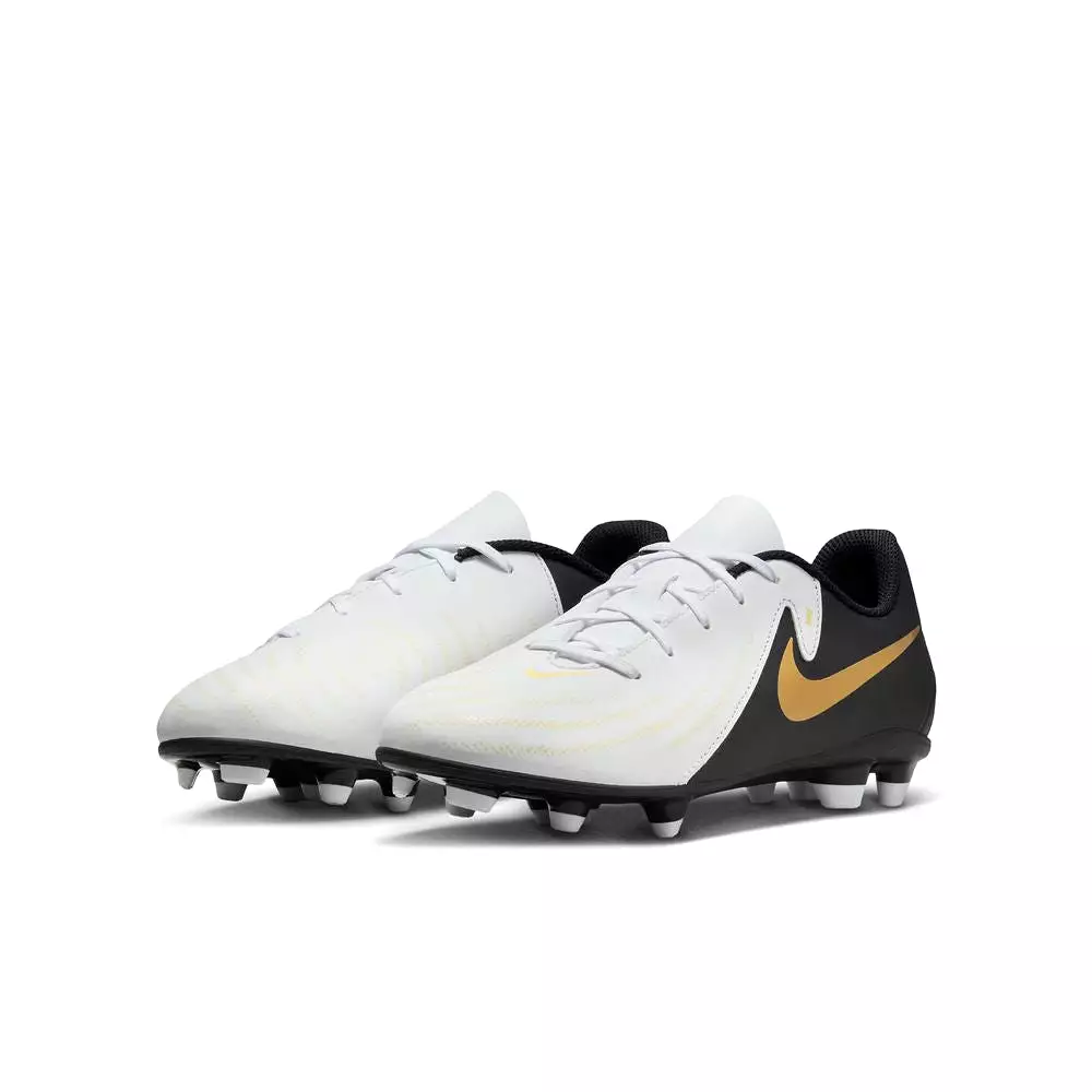 Nike GX II Club FG Jnr Football Boots (White/Black/Metallic Gold)