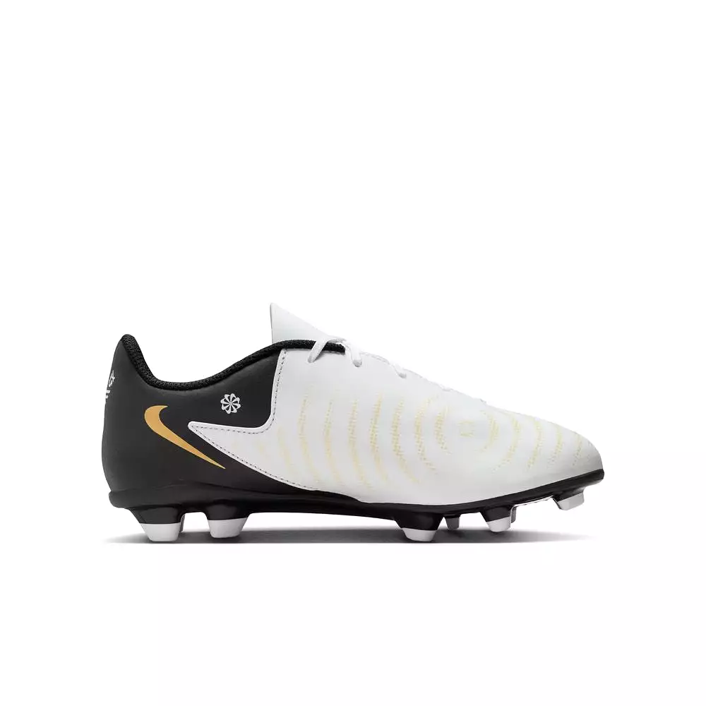 Nike GX II Club FG Jnr Football Boots (White/Black/Metallic Gold)