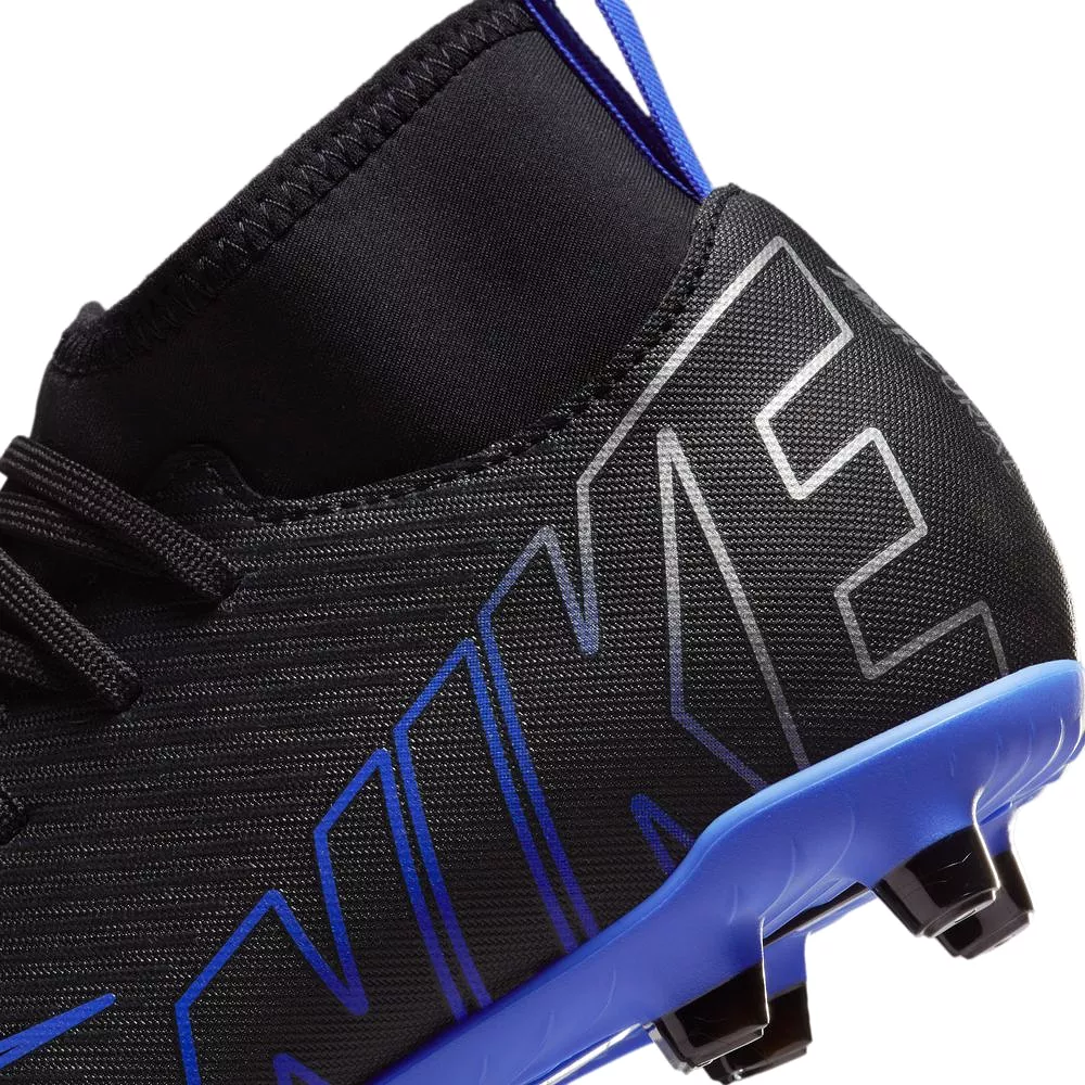 Nike Mercurial Superfly 9 Club FG Junior Soccer Cleats (Black/Chrome/Hyper Royal)