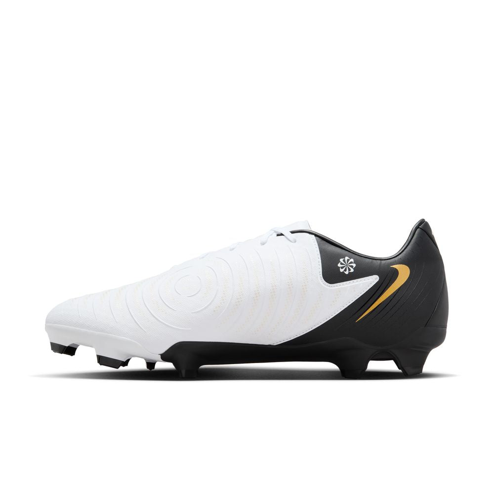 Nike Phantom GX 2 Academy FG Soccer Cleats (White/Black/Metallic Gold)