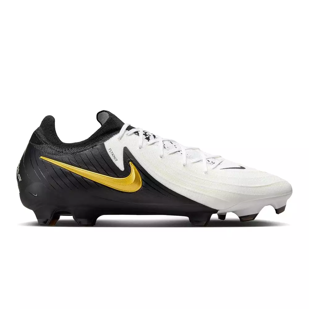 Nike Phantom GX 2 Pro FG Football Boots - White Black Metallic Gold