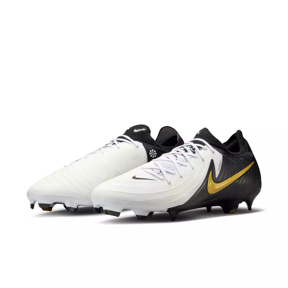 Nike Phantom GX 2 Pro FG Football Boots - White Black Metallic Gold