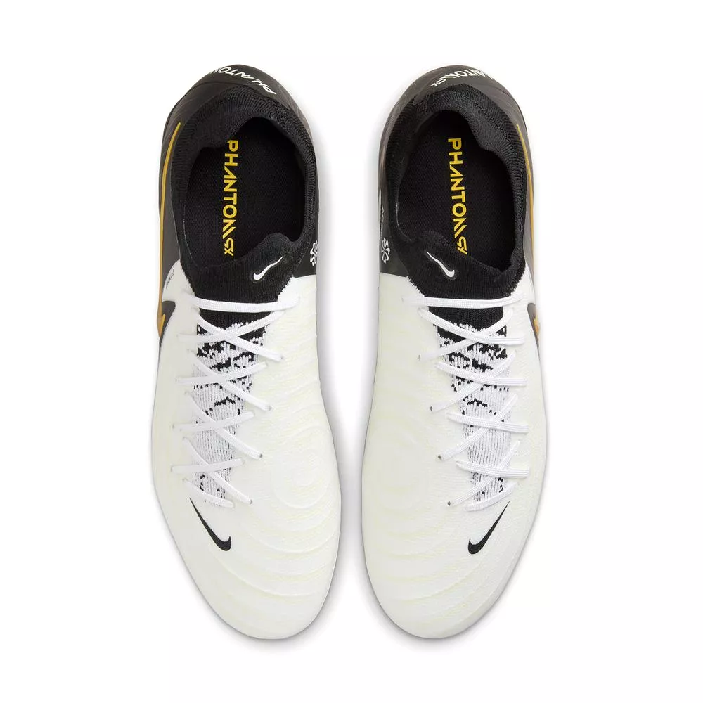 Nike Phantom GX 2 Pro FG Football Boots - White Black Metallic Gold