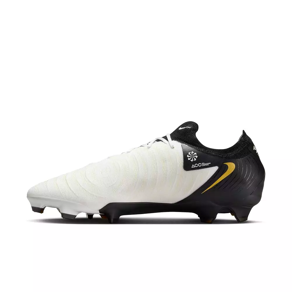 Nike Phantom GX 2 Pro FG Football Boots - White Black Metallic Gold