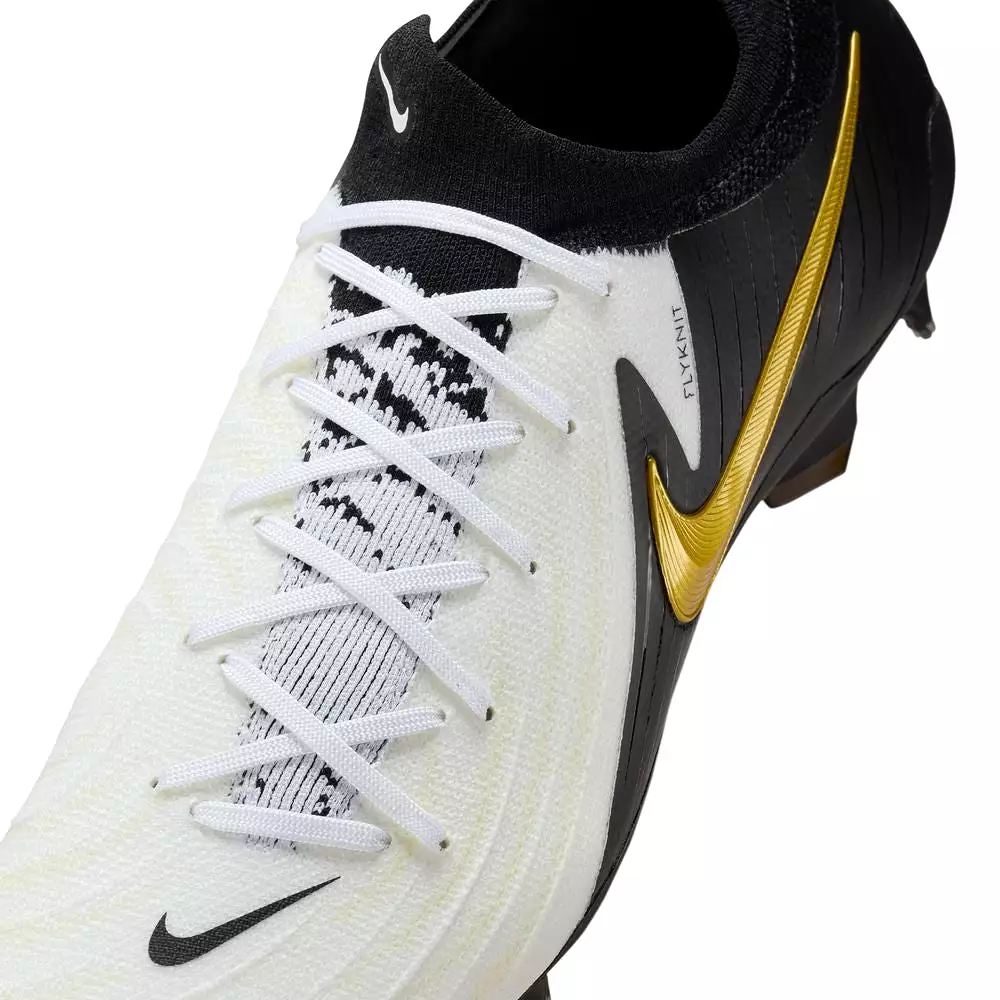 Nike Phantom GX 2 Pro FG Football Boots - White Black Metallic Gold