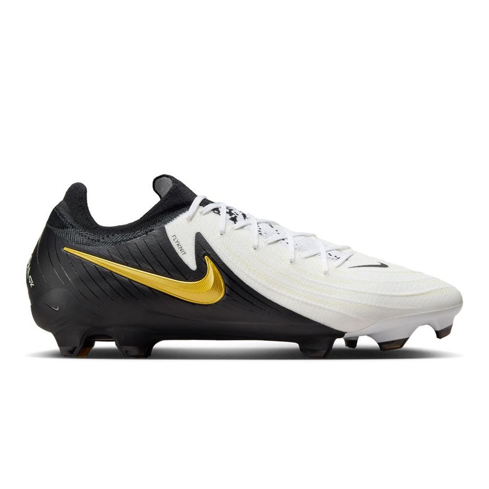 Nike Phantom GX 2 Pro FG Soccer Cleats - White/Black/Metallic Gold