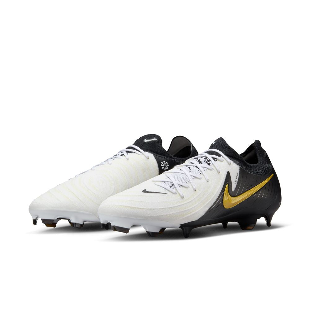 Nike Phantom GX 2 Pro FG Soccer Cleats - White/Black/Metallic Gold