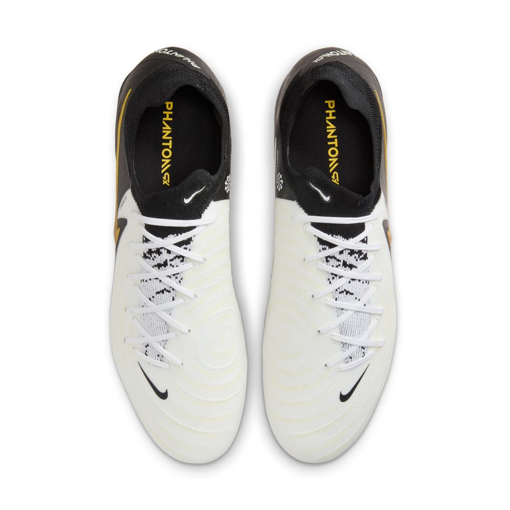 Nike Phantom GX 2 Pro FG Soccer Cleats - White/Black/Metallic Gold