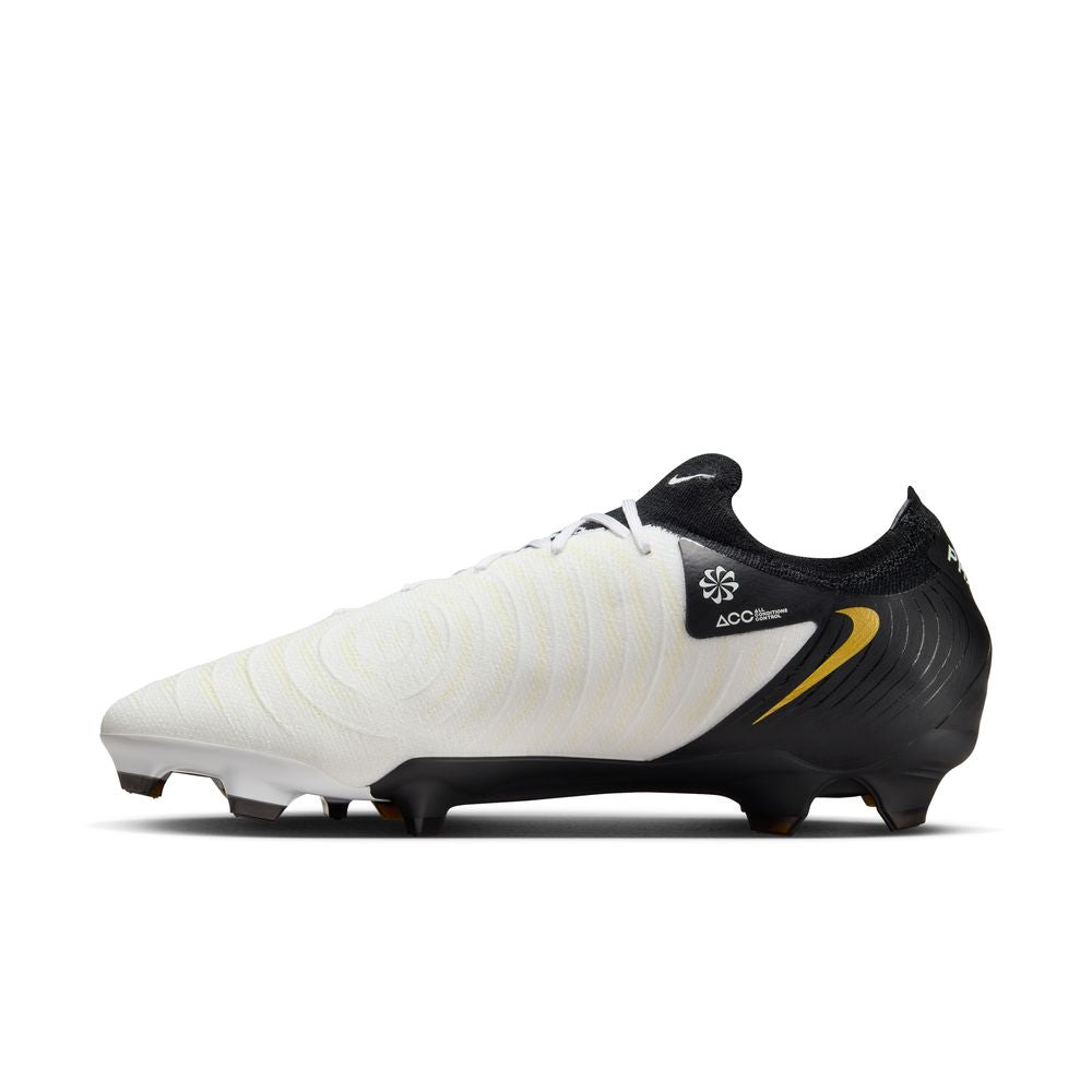 Nike Phantom GX 2 Pro FG Soccer Cleats - White/Black/Metallic Gold