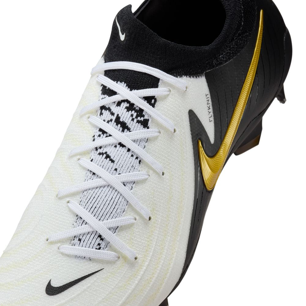 Nike Phantom GX 2 Pro FG Soccer Cleats - White/Black/Metallic Gold