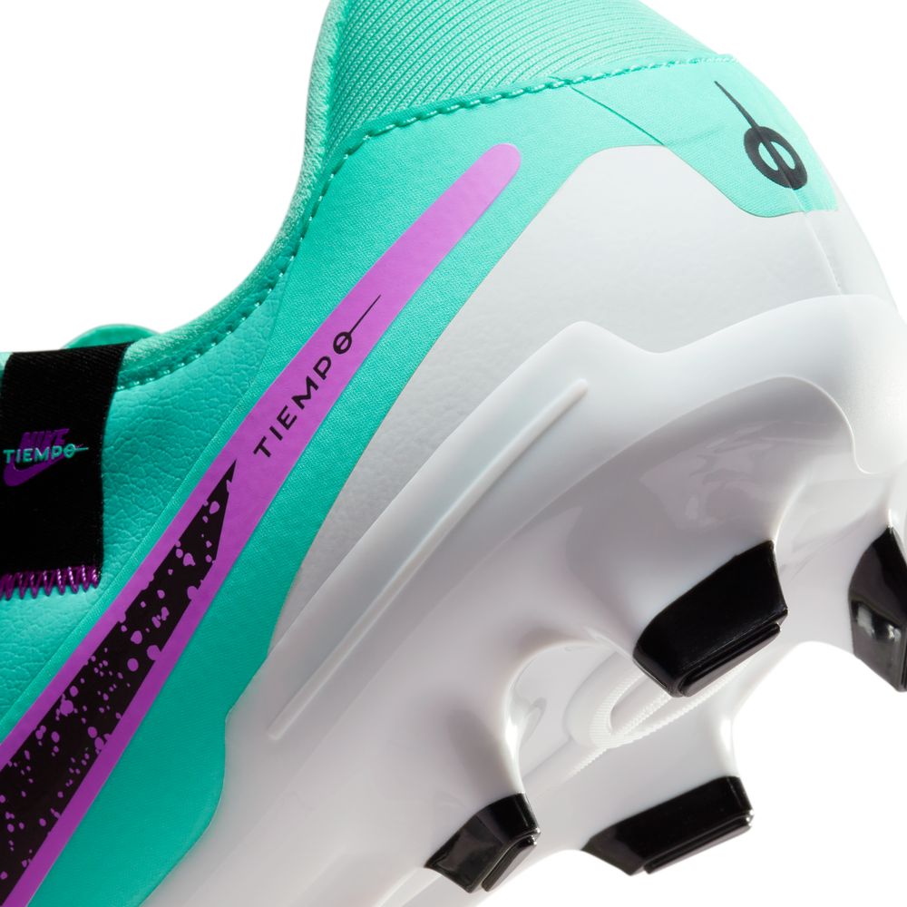 Nike Tiempo Legend 10 Academy FG/MG Soccer Cleats in Hyper Turquoise, Fuschia Dream, and Black.