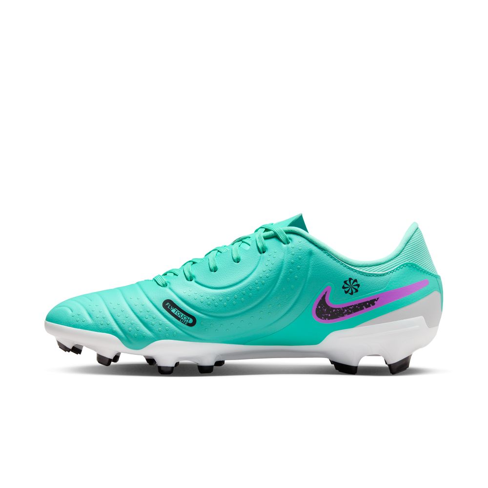 Nike Tiempo Legend 10 Academy FG/MG Soccer Cleats in Hyper Turquoise, Fuschia Dream, and Black.