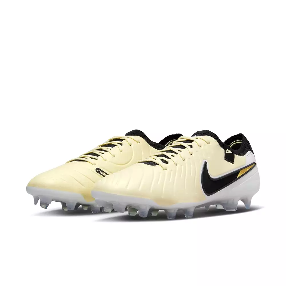 Nike Tiempo Legend 10 Elite FG Lemonade Black Metallic Gold football boots.