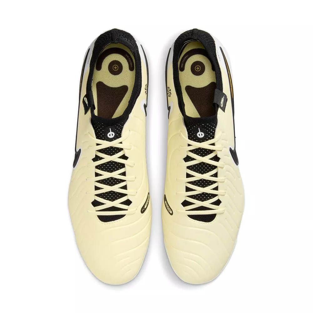 Nike Tiempo Legend 10 Elite FG Lemonade Black Metallic Gold football boots.