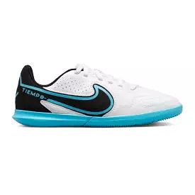 Nike Tiempo Legend 9 Club Junior Indoor Football Boots - White/Blue/Black