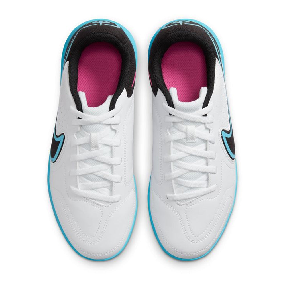 Nike Tiempo Legend 9 Club Junior Indoor Football Boots - White/Blue/Black