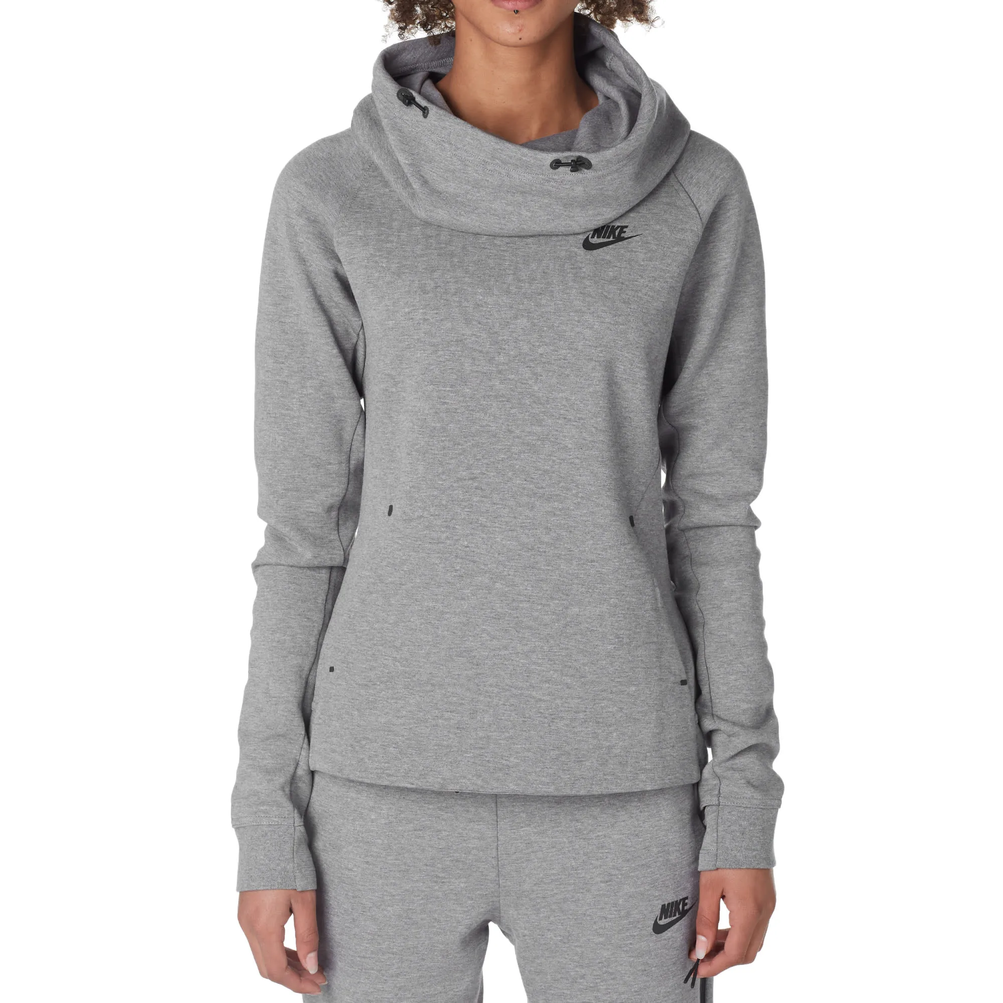 Nike Women's Tech Fleece Hoodie Carbon Heather Black