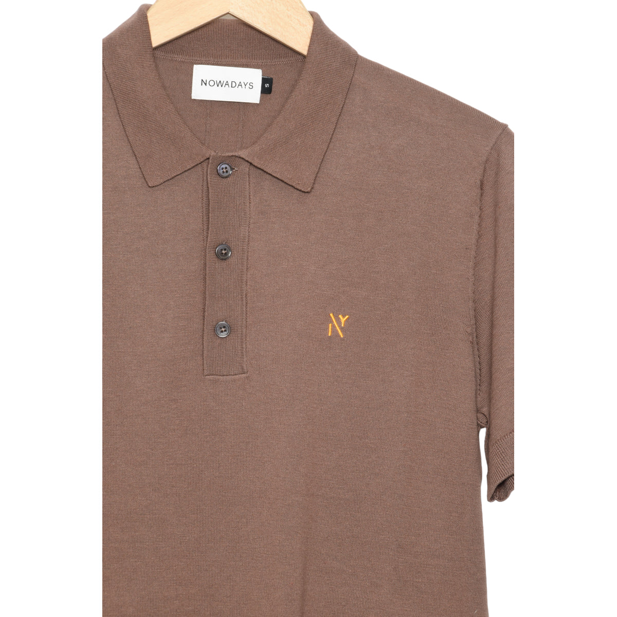 Now, Knitted Silk Polo brown lentil