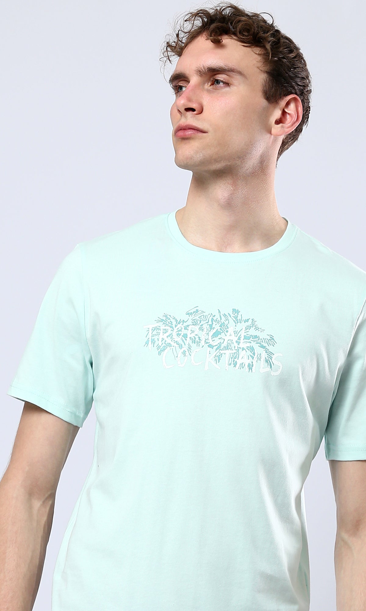 O179025 Mint Cotton Tee With Front & Back Print