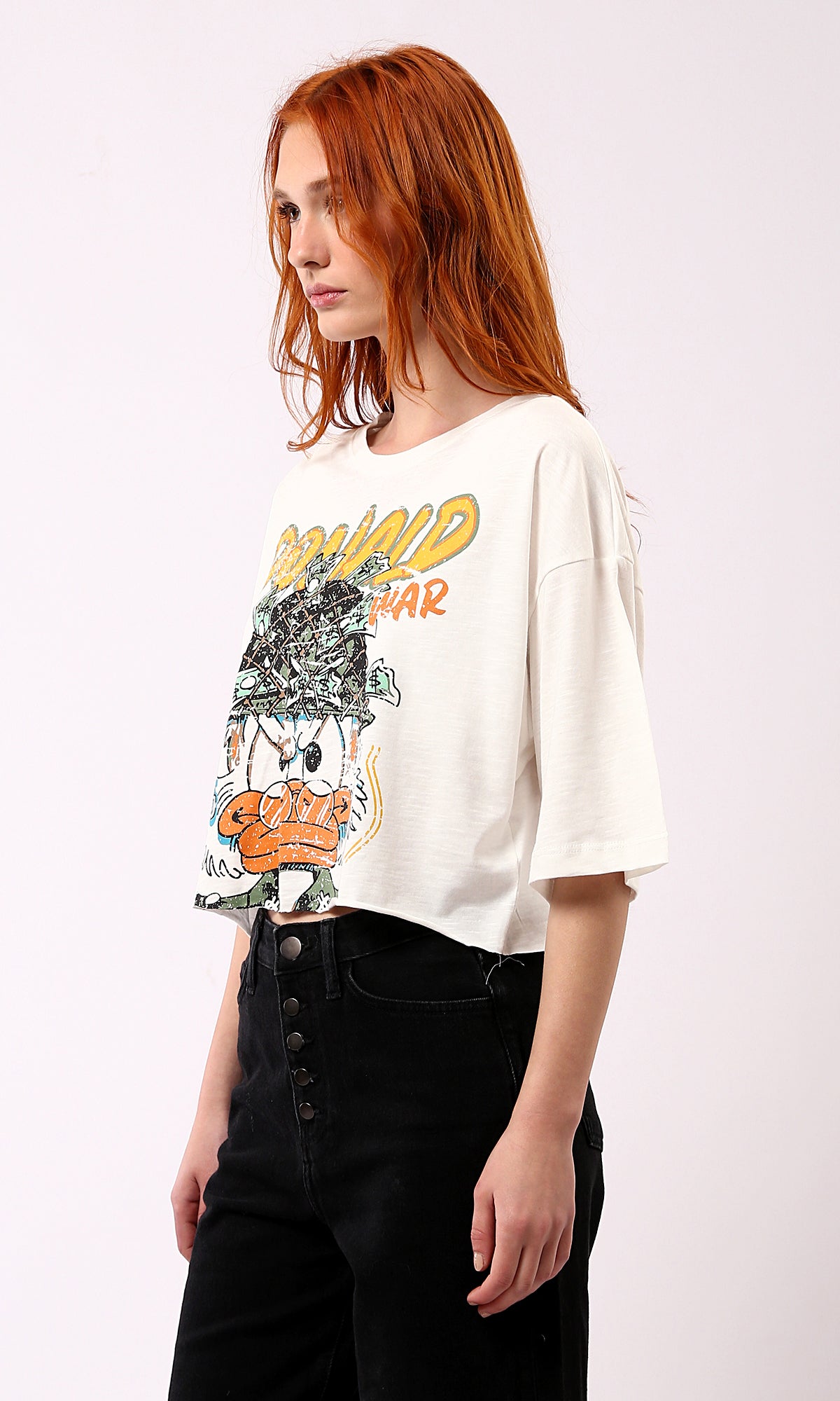 O181685 Donald Print Off-White T-Shirt, Crew Neck - Shop Now!