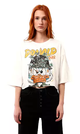 O181685 Donald Print Off-White T-Shirt, Crew Neck - Shop Now!