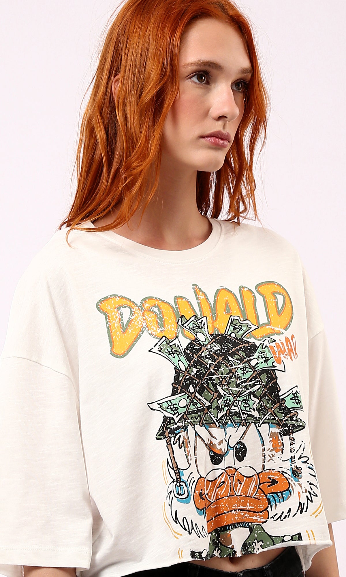 O181685 Donald Print Off-White T-Shirt, Crew Neck - Shop Now!