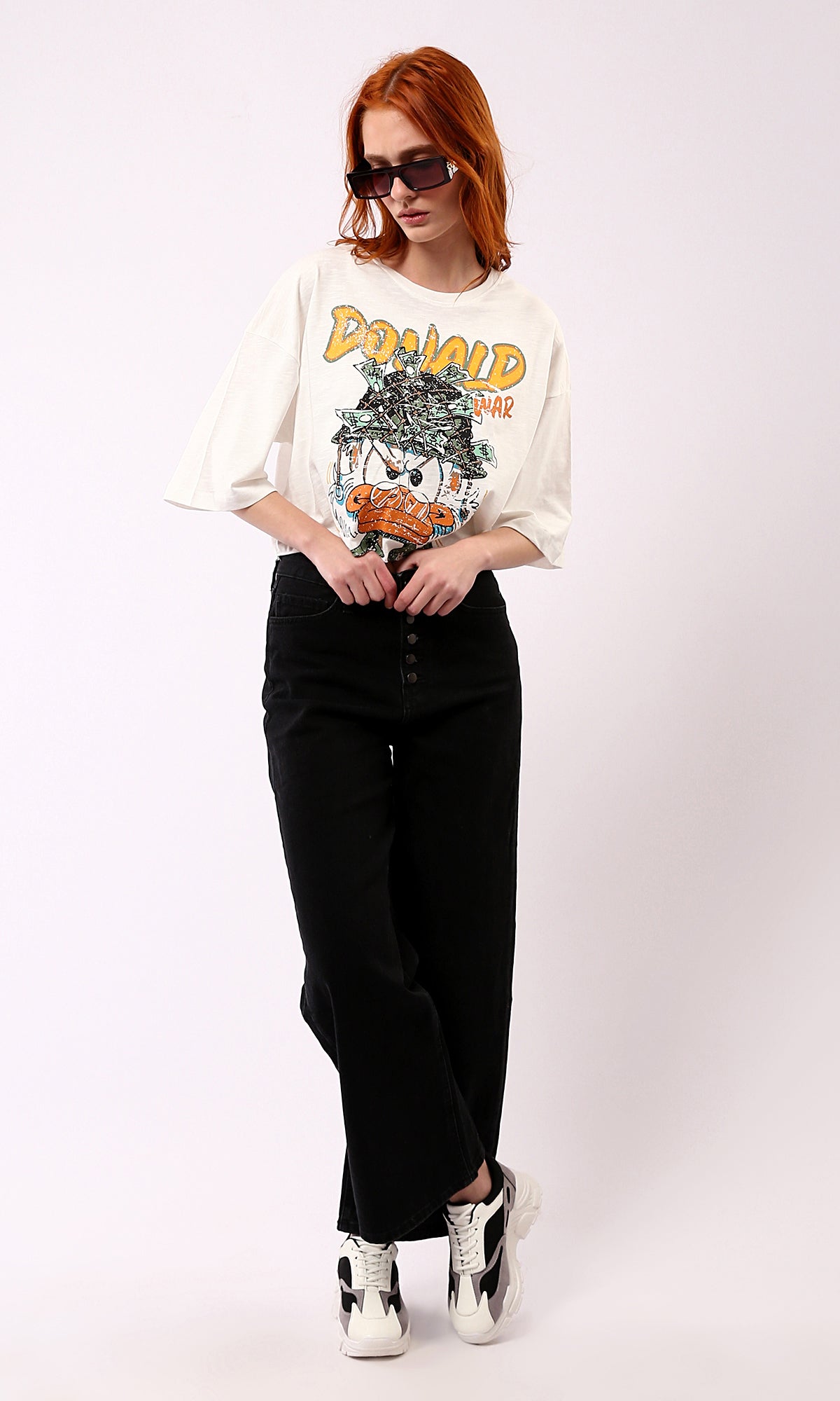 O181685 Donald Print Off-White T-Shirt, Crew Neck - Shop Now!