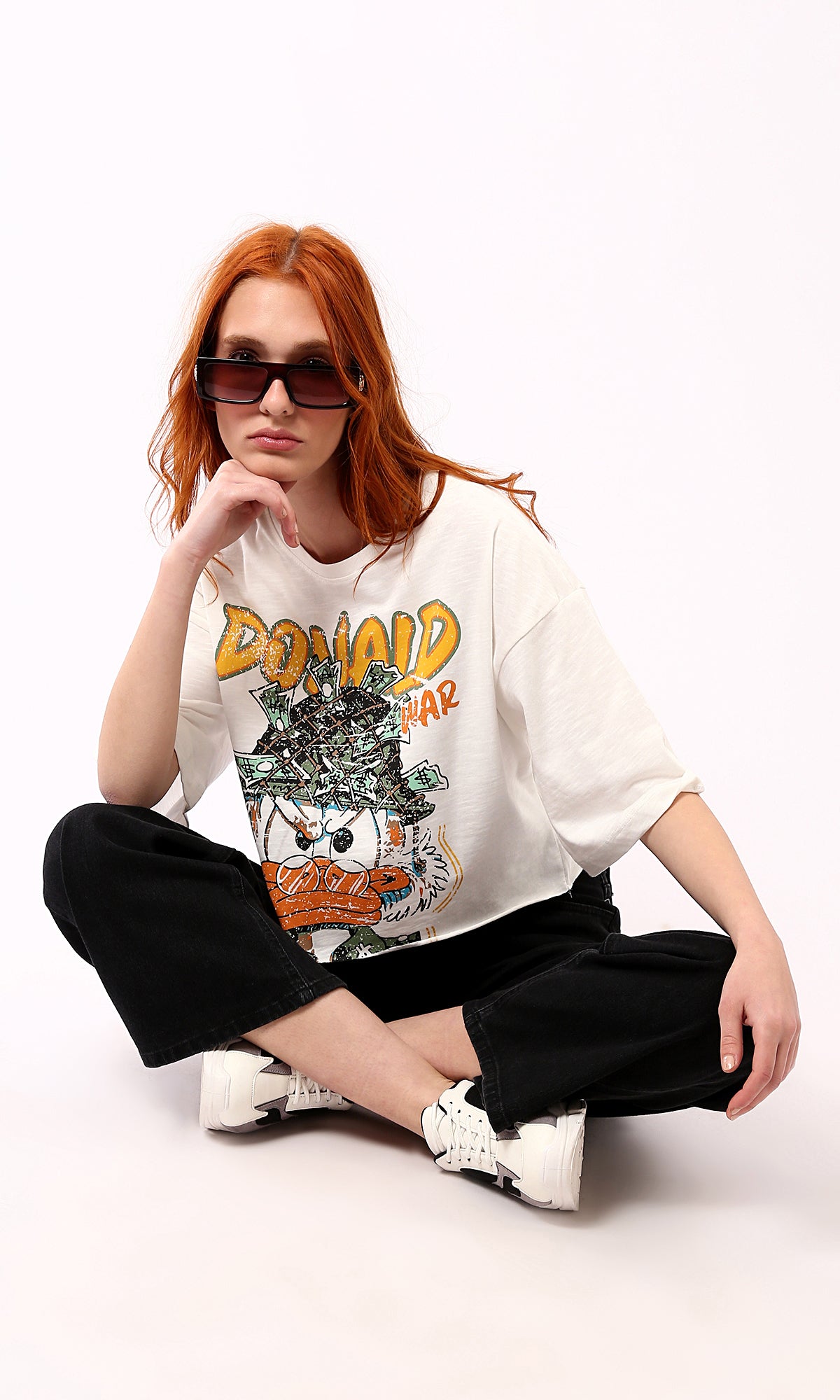 O181685 Donald Print Off-White T-Shirt, Crew Neck - Shop Now!