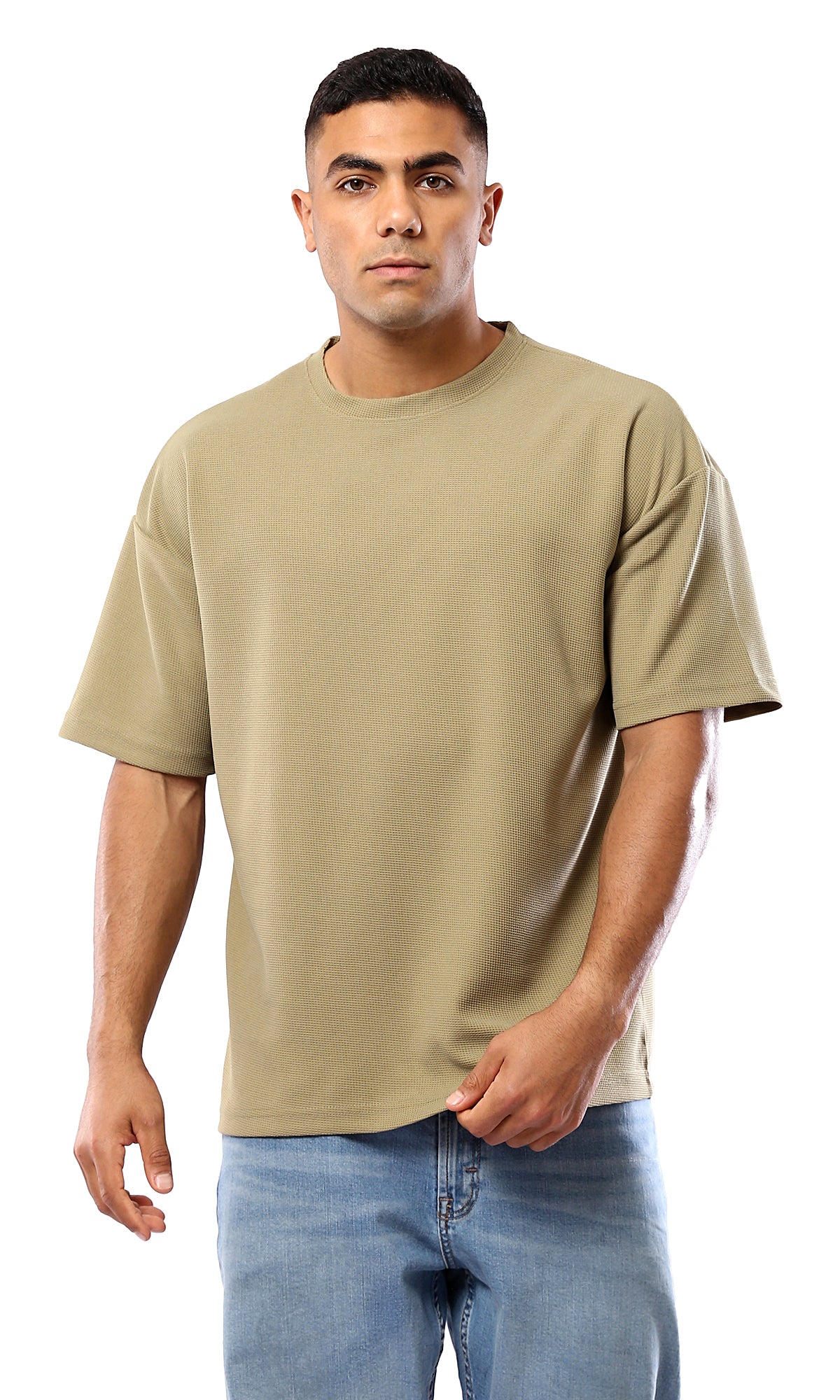 O182739 Relaxed Fit Pastel Olive Slip On T-Shirt