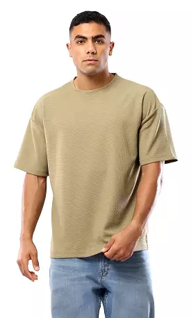 O182739 Relaxed Fit Pastel Olive Slip On T-Shirt