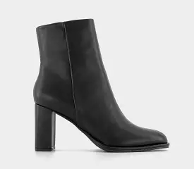 Odd Sizes - Women's Office Annabelle Block Heel Boots Black With Black Stack - UK Size Right 5/Left 6