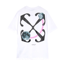 Off-White 24SS double moon arrow print tee, White 2.27