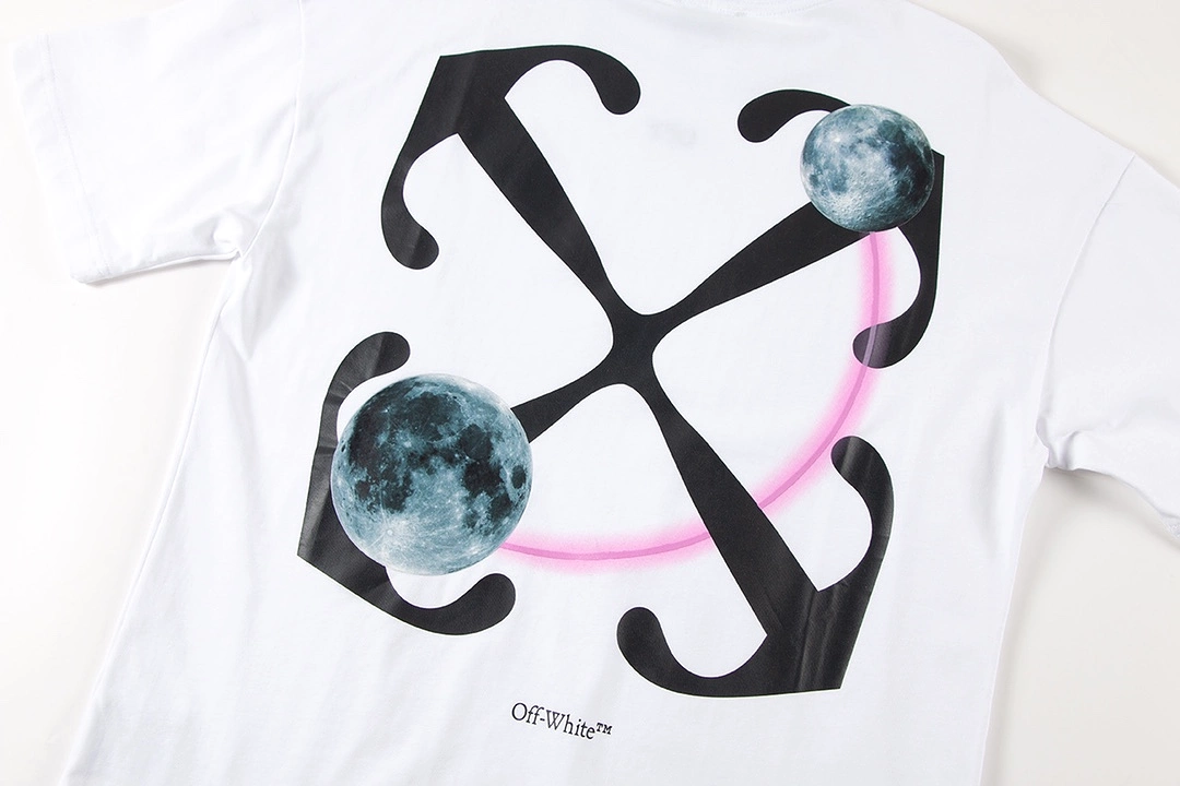 Off-White 24SS double moon arrow print tee, White 2.27