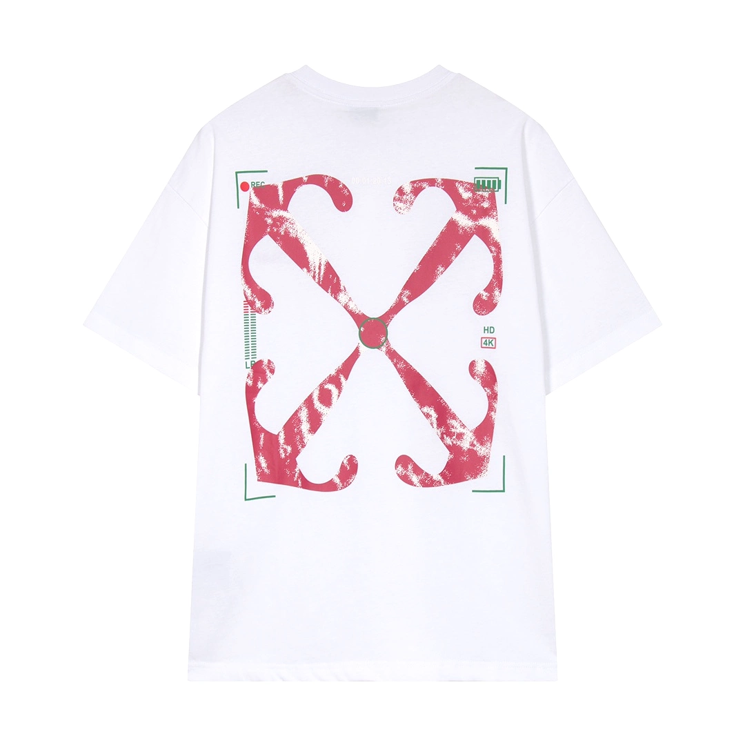 Off-White fluorescent camera frame arrow print short-sleeved T-shirt White 2.27 - shop now