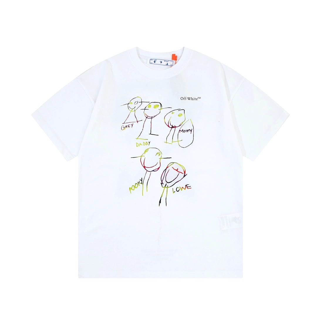 Off-White short sleeve t-shirt with hand-painted logo - White - 12.12 sale