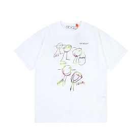 Off-White short sleeve t-shirt with hand-painted logo - White - 12.12 sale