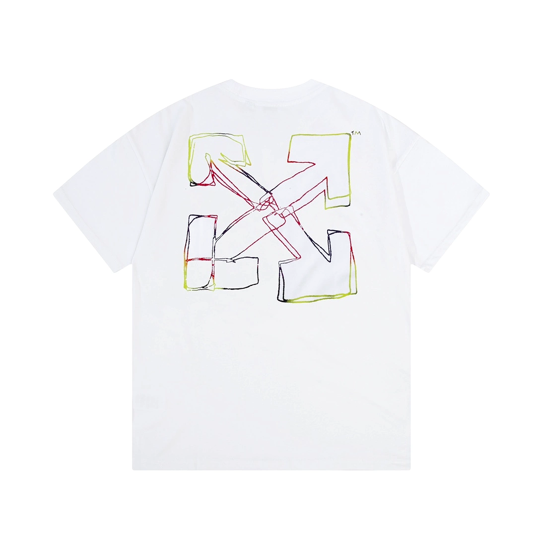 Off-White short sleeve t-shirt with hand-painted logo - White - 12.12 sale