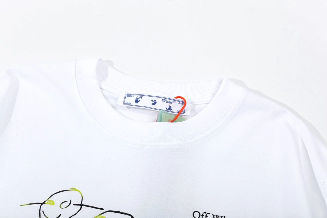 Off-White short sleeve t-shirt with hand-painted logo - White - 12.12 sale