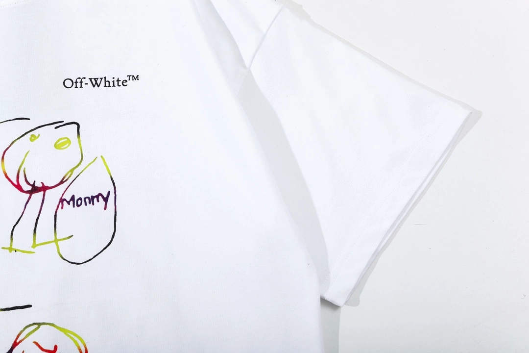 Off-White short sleeve t-shirt with hand-painted logo - White - 12.12 sale