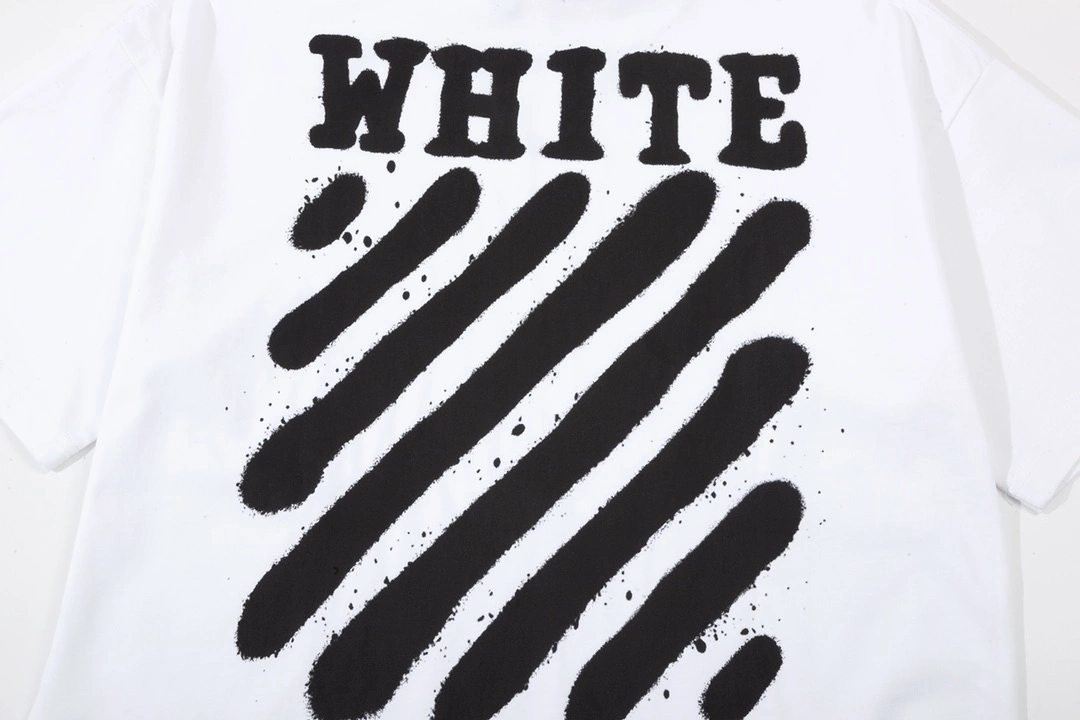 OFF-WHITE white twill letter large LOGO printed short-sleeved T-shirt - 12.12 sale