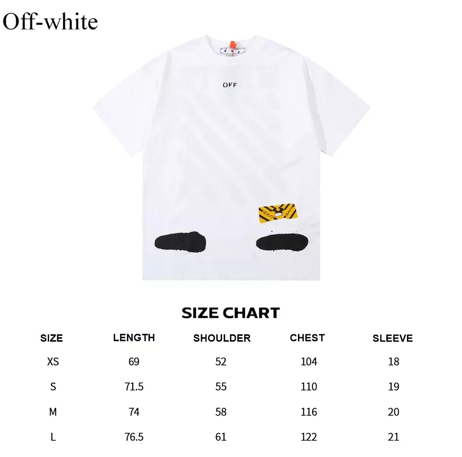 OFF-WHITE white twill letter large LOGO printed short-sleeved T-shirt - 12.12 sale