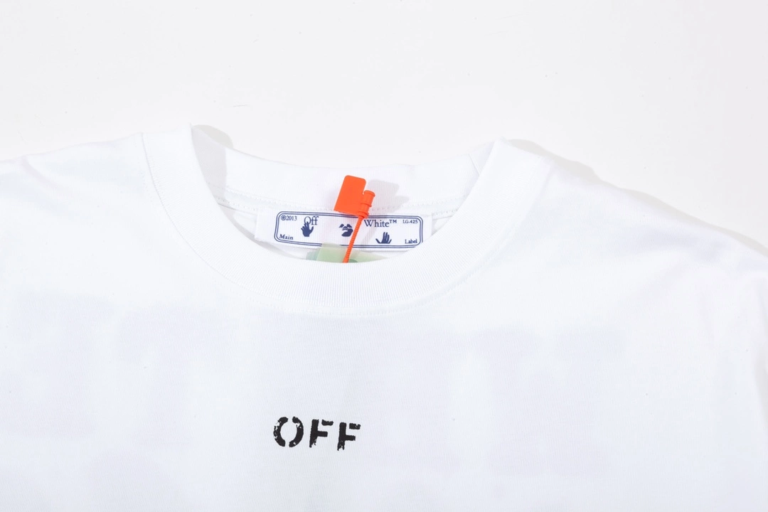 OFF-WHITE white twill letter large LOGO printed short-sleeved T-shirt - 12.12 sale