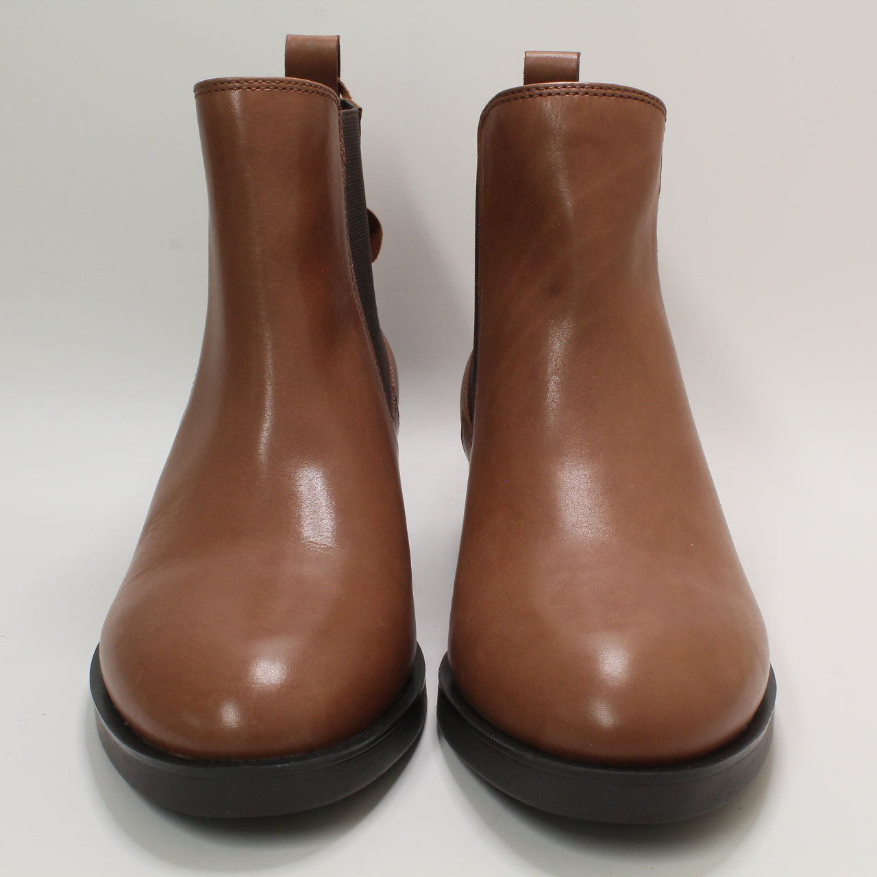 Office Chelsea Boots for Women - Tan Leather, UK Size 8 with Clean Sole