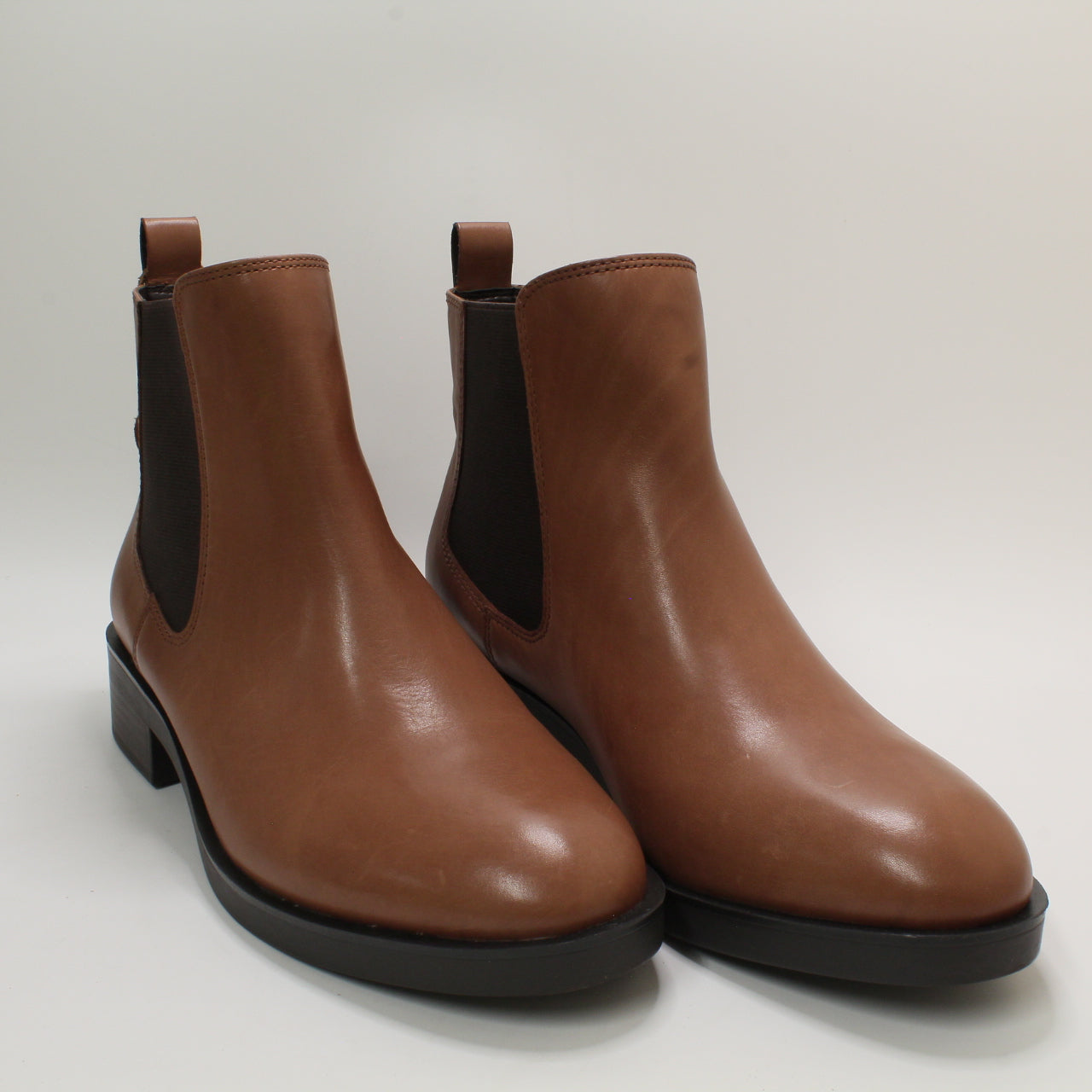 Office Chelsea Boots for Women - Tan Leather, UK Size 8 with Clean Sole