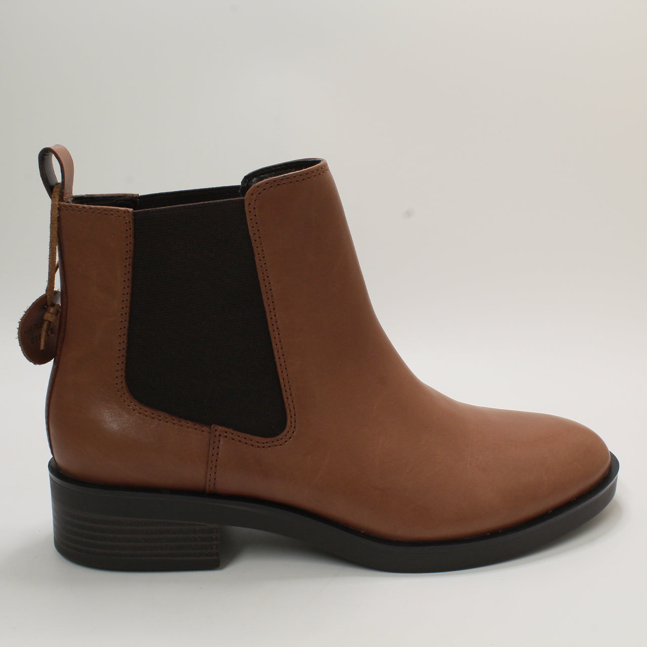 Office Chelsea Boots for Women - Tan Leather, UK Size 8 with Clean Sole