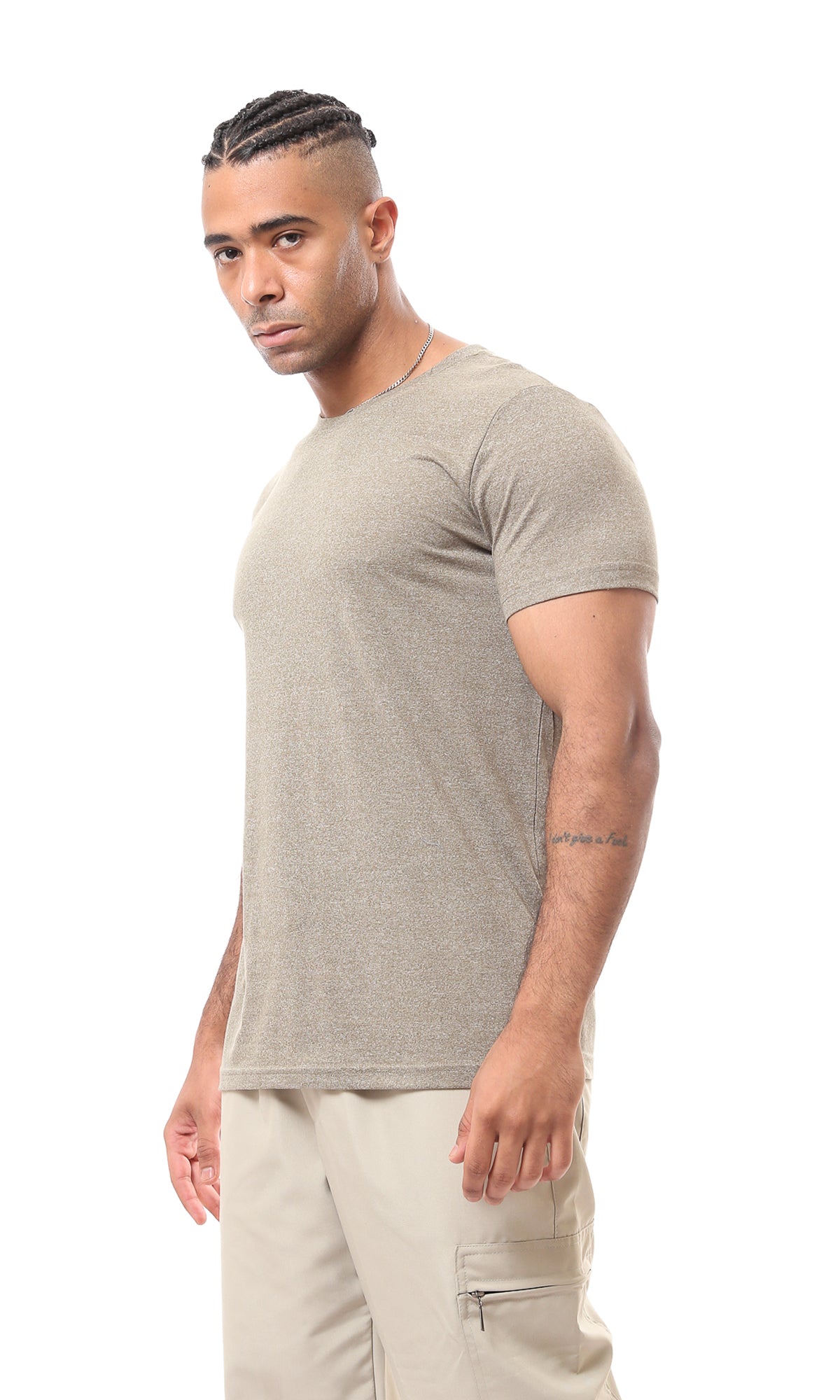 Olive Solid Short Sleeves Tee