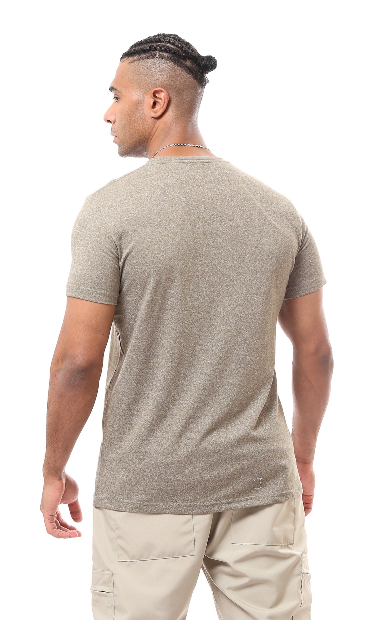 Olive Solid Short Sleeves Tee